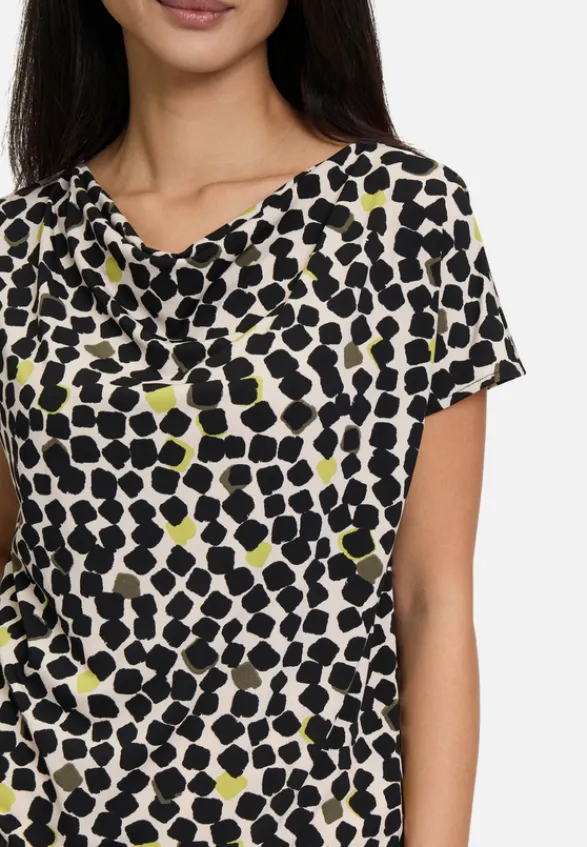 Betty Barclay Shirts*Printshirt mit Wasserfallausschnitt Beige/Schwarz