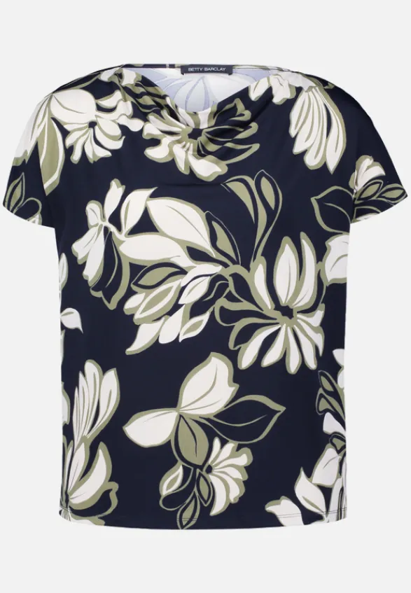 Betty Barclay Shirts*Printshirt mit Wasserfallausschnitt Dark Blue/Green