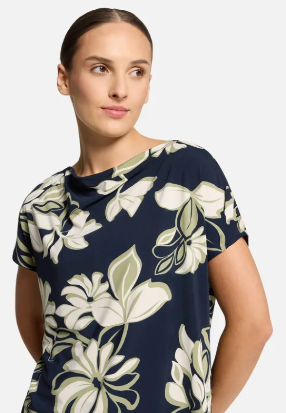 Betty Barclay Shirts*Printshirt mit Wasserfallausschnitt Dark Blue/Green