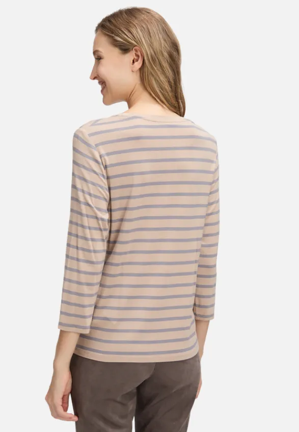 Betty Barclay Shirts*Ringelshirt mit Schmucksteinen Beige/Grau