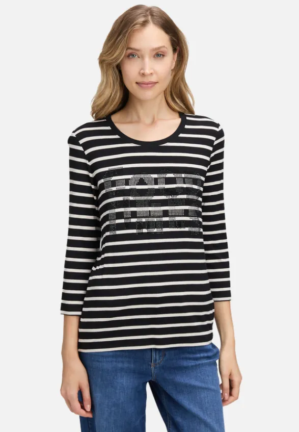 Betty Barclay Shirts*Ringelshirt mit Schmucksteinen Schwarz/Beige