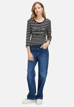 Betty Barclay Shirts*Ringelshirt mit Schmucksteinen Schwarz/Beige