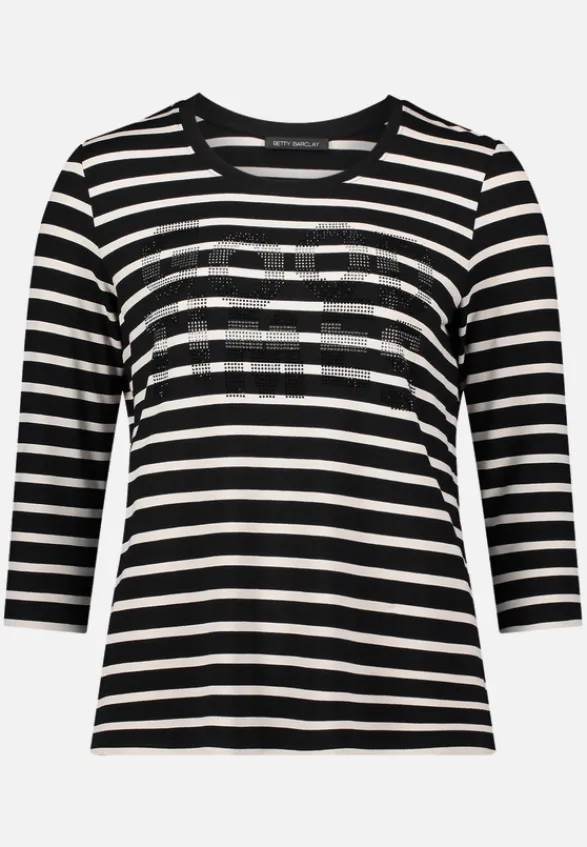 Betty Barclay Shirts*Ringelshirt mit Schmucksteinen Schwarz/Beige