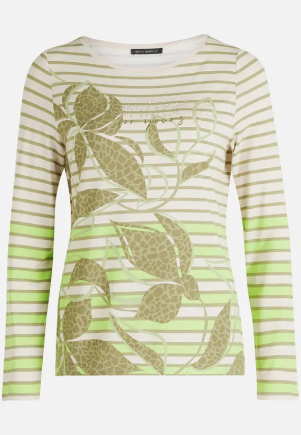 Betty Barclay Shirts*Ringelshirt mit U-Boot-Ausschnitt Khaki/Green