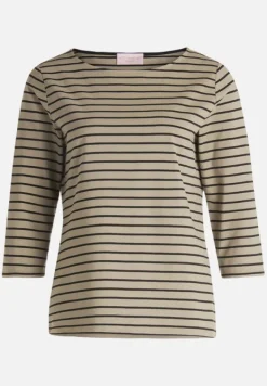 Betty Barclay Shirts*Ringelshirt mit U-Boot-Ausschnitt Khaki/Schwarz