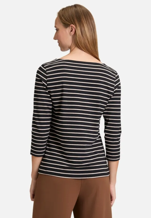 Betty Barclay Shirts*Ringelshirt mit U-Boot-Ausschnitt Black/Camel