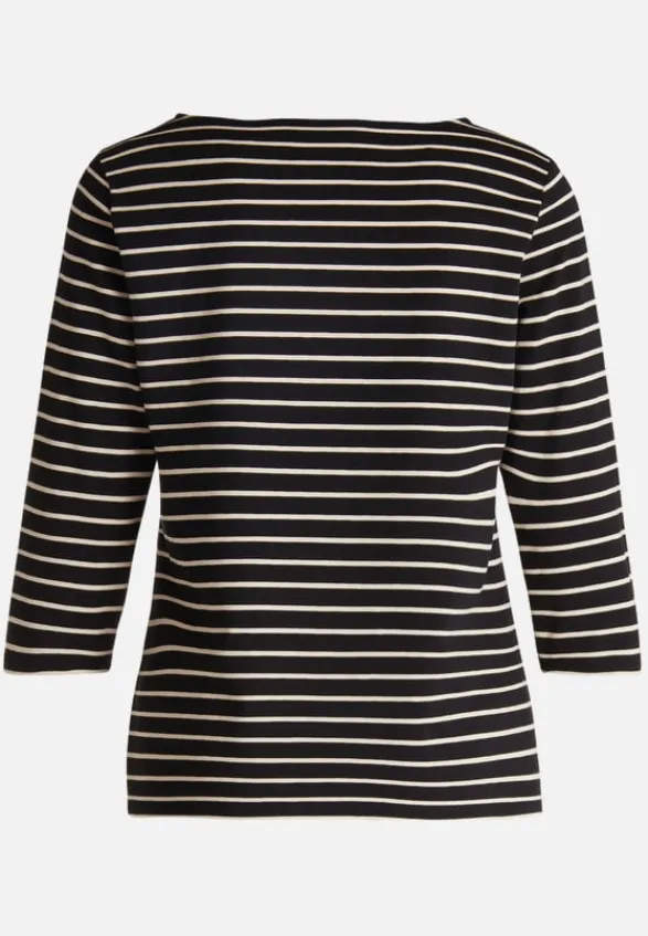 Betty Barclay Shirts*Ringelshirt mit U-Boot-Ausschnitt Black/Camel