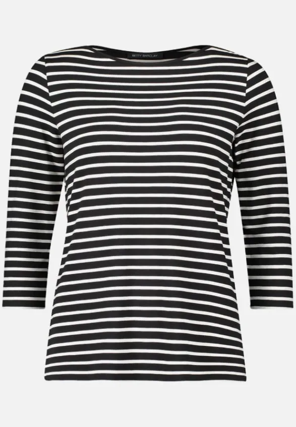 Betty Barclay Shirts*Ringelshirt mit U-Boot-Ausschnitt Schwarz/Beige