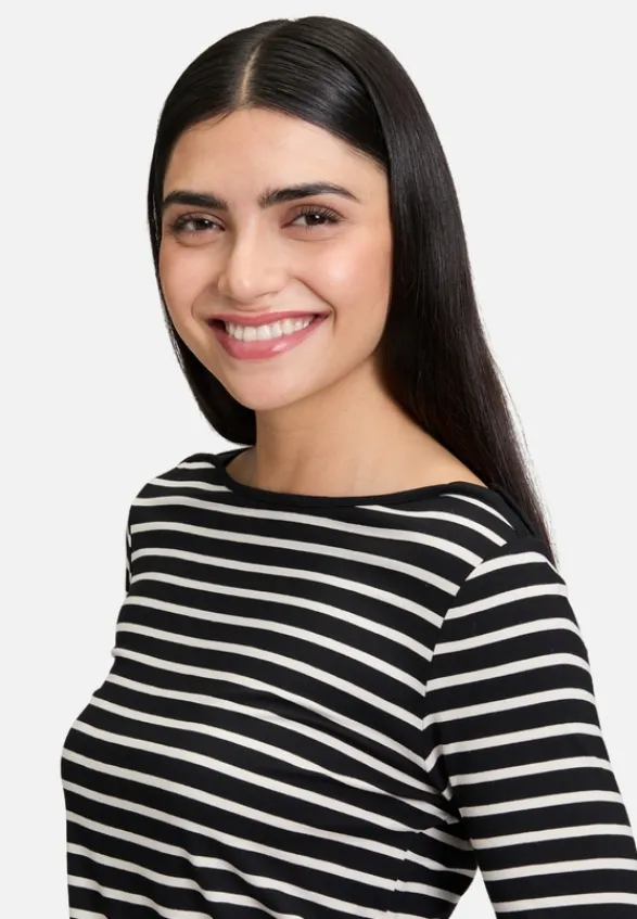 Betty Barclay Shirts*Ringelshirt mit U-Boot-Ausschnitt Schwarz/Beige