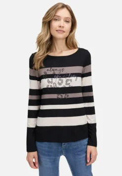 Betty Barclay Shirts*Ringelshirt mit U-Boot-Ausschnitt Black/Taupe