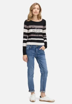 Betty Barclay Shirts*Ringelshirt mit U-Boot-Ausschnitt Black/Taupe