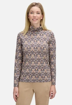 Betty Barclay Shirts*Rollkragenshirt mit Stehkragen Grau/Beige