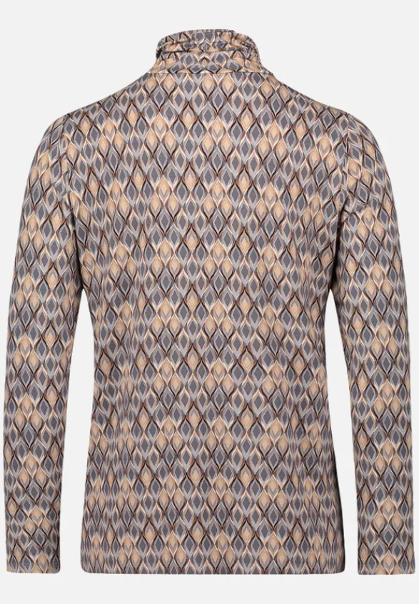 Betty Barclay Shirts*Rollkragenshirt mit Stehkragen Grau/Beige