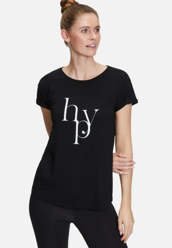 Betty Barclay Shirts*Rundhals-Shirt mit Raffung Schwarz/Weiß