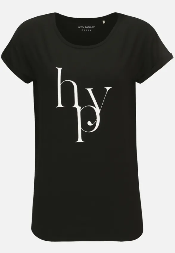Betty Barclay Shirts*Rundhals-Shirt mit Raffung Schwarz/Weiß