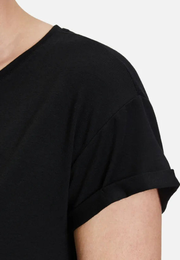 Betty Barclay Shirts*Rundhals-Shirt mit Raffung Schwarz/Weiß