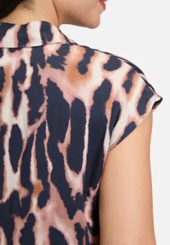 Betty Barclay Blusen*Satin-Bluse mit Kragen Dark Blue/Rosé