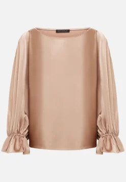 Betty Barclay Blusen*Satin-Bluse mit U-Boot-Ausschnitt Macchiato