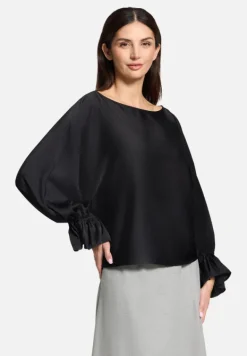 Betty Barclay Blusen*Satin-Bluse mit U-Boot-Ausschnitt Schwarz