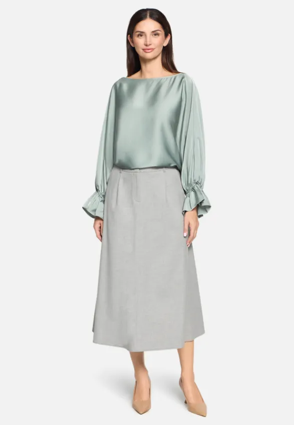 Betty Barclay Blusen*Satin-Bluse mit U-Boot-Ausschnitt Chinois Green