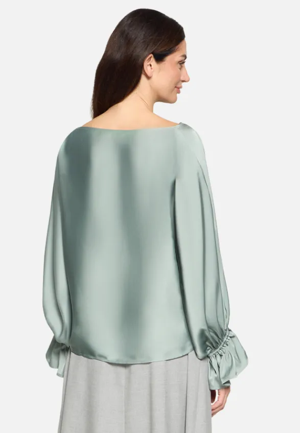 Betty Barclay Blusen*Satin-Bluse mit U-Boot-Ausschnitt Chinois Green