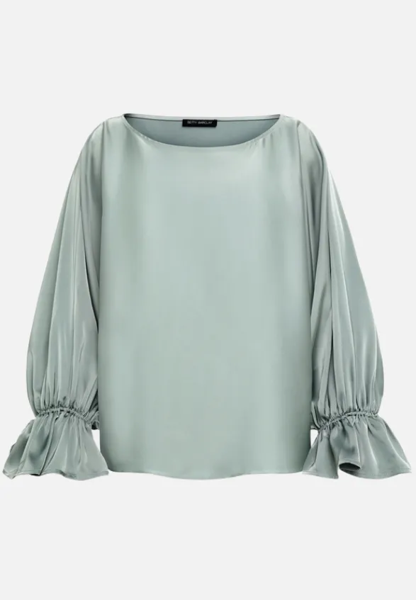 Betty Barclay Blusen*Satin-Bluse mit U-Boot-Ausschnitt Chinois Green