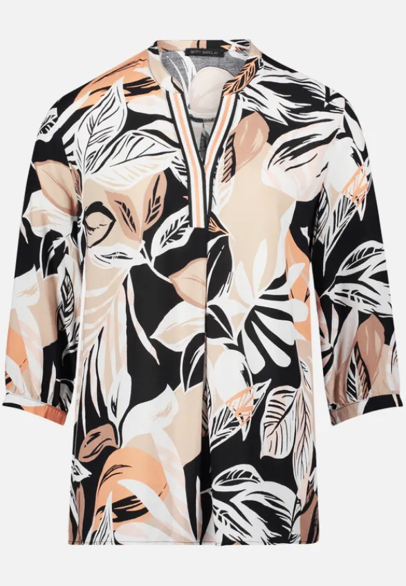 Betty Barclay Blusen*Schlupfbluse mit 3/4 Arm Schwarz/Braun