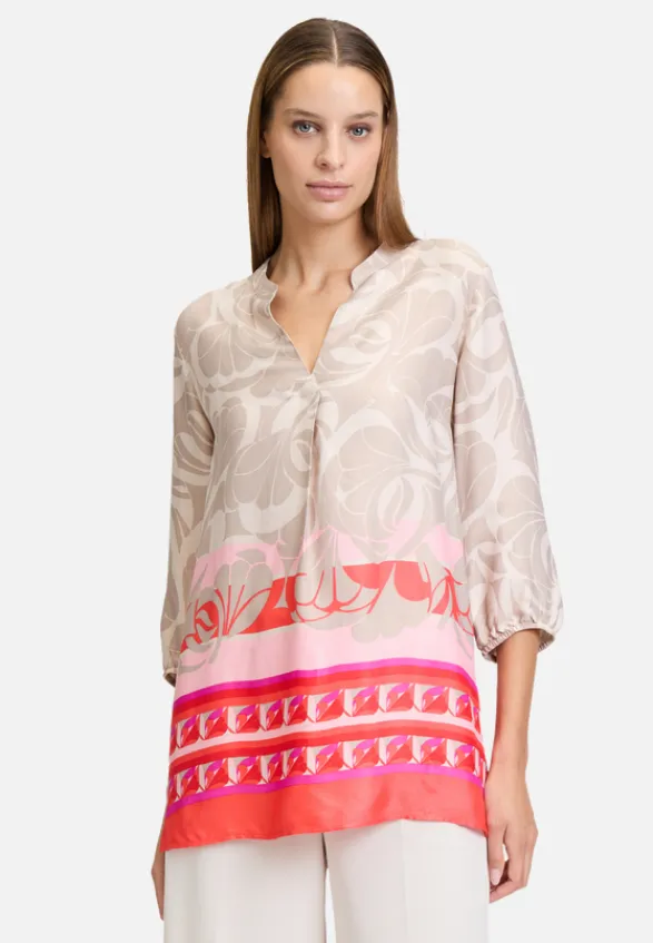 Betty Barclay Blusen*Schlupfbluse mit 3/4 Arm Taupe/Rot