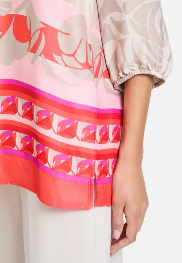 Betty Barclay Blusen*Schlupfbluse mit 3/4 Arm Taupe/Rot
