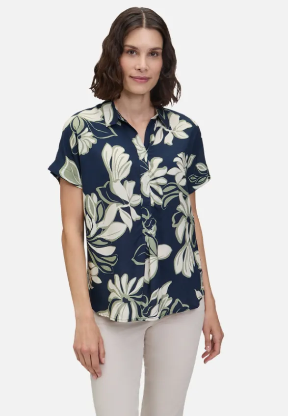 Betty Barclay Blusen*Schlupfbluse mit Kragen Dark Blue/Green