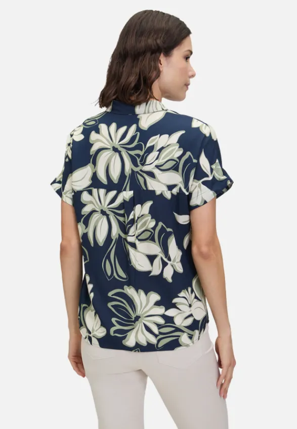 Betty Barclay Blusen*Schlupfbluse mit Kragen Dark Blue/Green