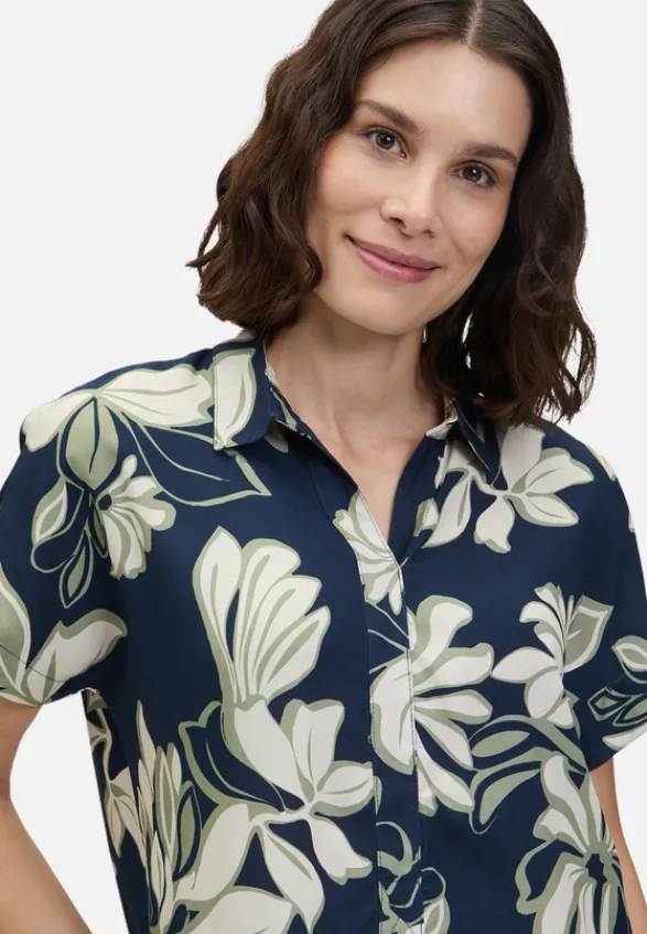 Betty Barclay Blusen*Schlupfbluse mit Kragen Dark Blue/Green