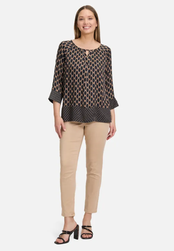 Betty Barclay Blusen*Schlupfbluse mit Print Schwarz/Beige