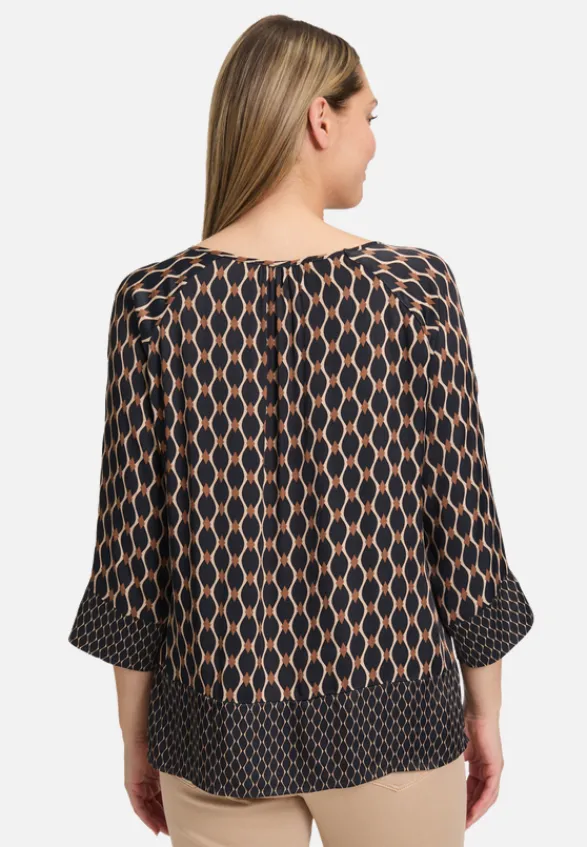 Betty Barclay Blusen*Schlupfbluse mit Print Schwarz/Beige