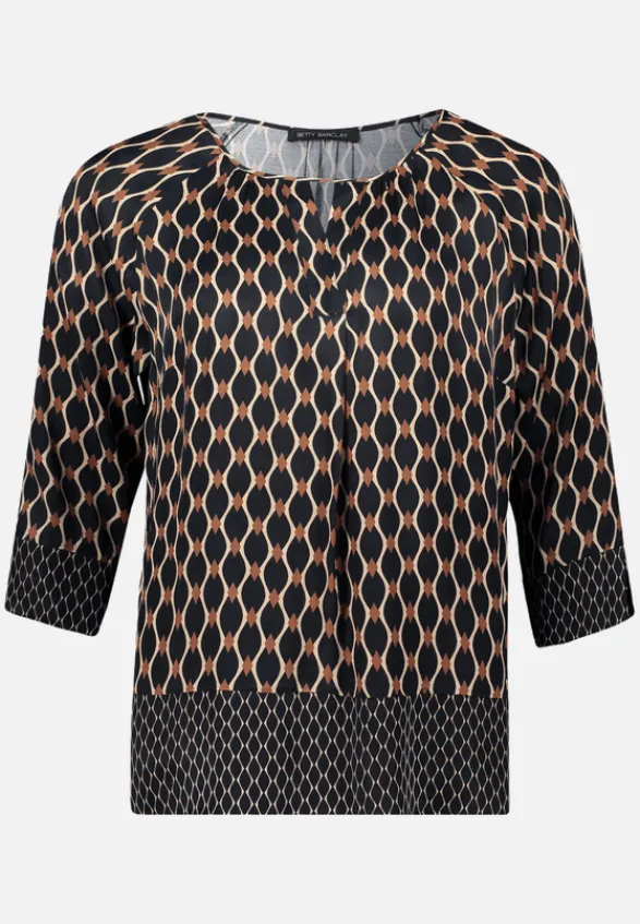 Betty Barclay Blusen*Schlupfbluse mit Print Schwarz/Beige