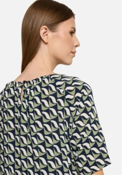 Betty Barclay Blusen*Schlupfbluse mit Rundhalsausschnitt Dark Blue/Green