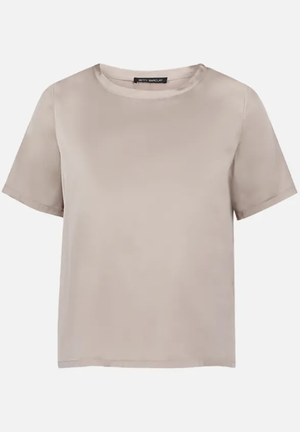Betty Barclay Business Kleidung|Festliche Mode*Schlupfbluse mit Rundhalsausschnitt Taupe