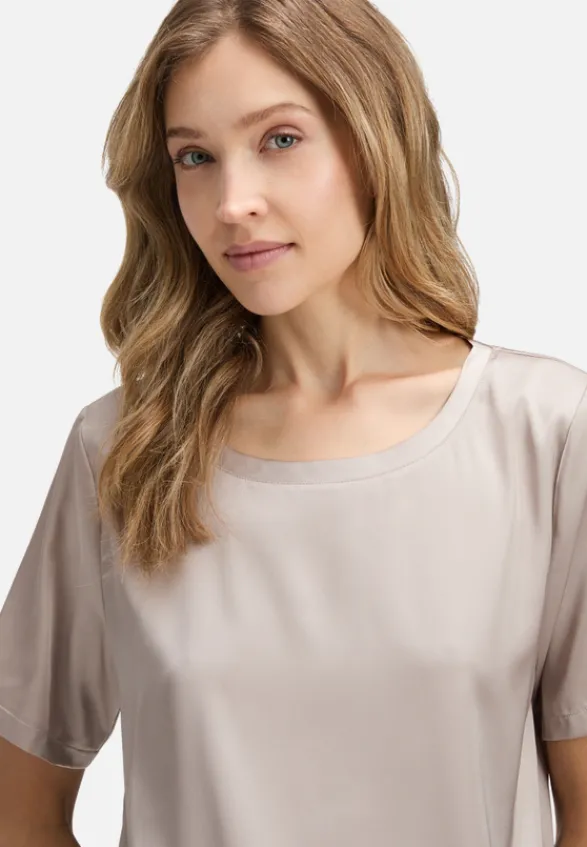 Betty Barclay Business Kleidung|Festliche Mode*Schlupfbluse mit Rundhalsausschnitt Taupe