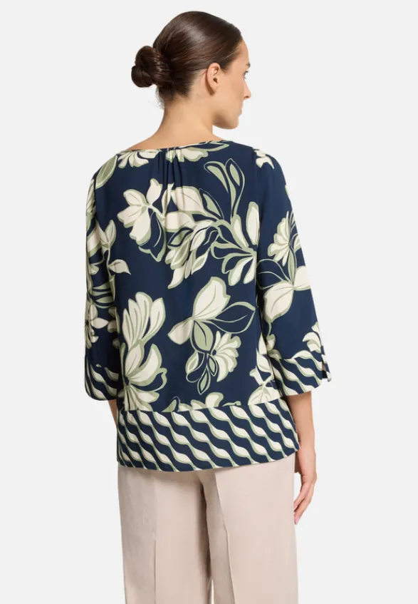 Betty Barclay Blusen*Schlupfbluse mit Rundhalsausschnitt Dark Blue/Green