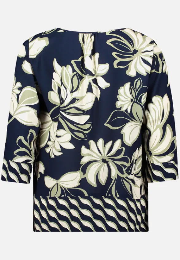 Betty Barclay Blusen*Schlupfbluse mit Rundhalsausschnitt Dark Blue/Green