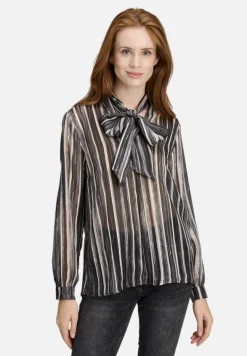Betty Barclay Blusen*Schlupfbluse mit Schleifenknoten Black/Taupe