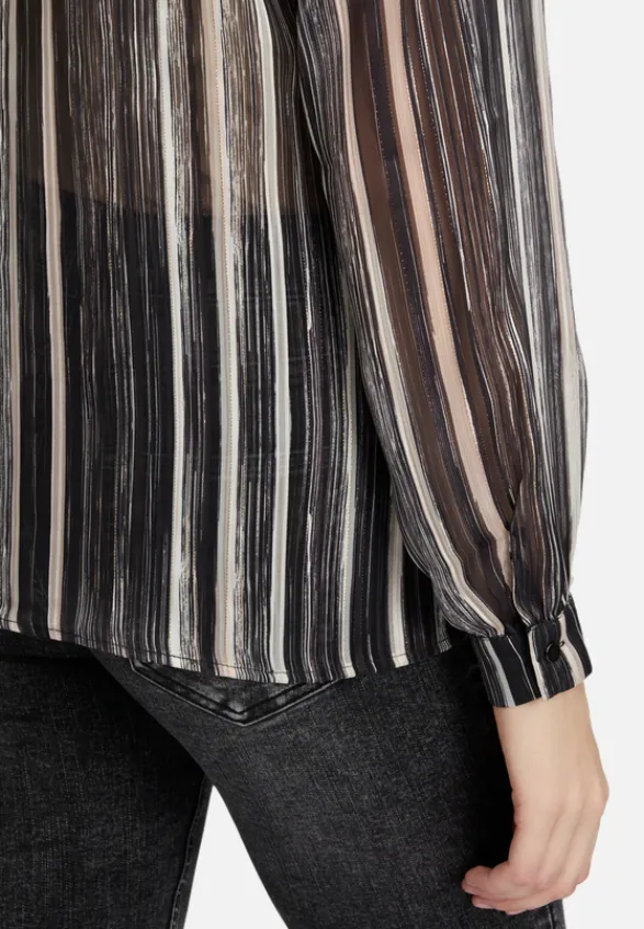 Betty Barclay Blusen*Schlupfbluse mit Schleifenknoten Black/Taupe