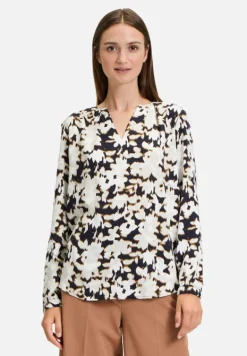 Betty Barclay Blusen*Schlupfbluse mit Stehkragen Schwarz/Beige