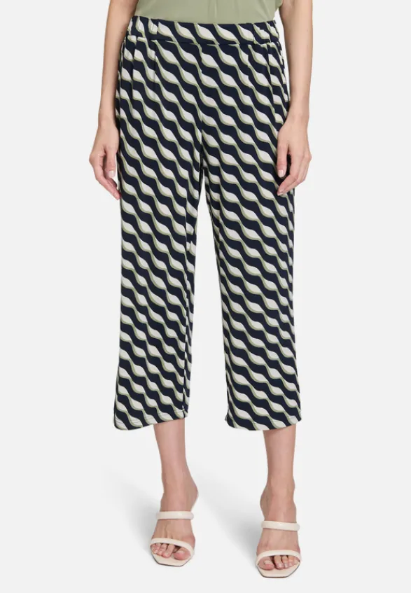 Betty Barclay Hosen*Schlupfhose mit Bundfalten Dark Blue/Green
