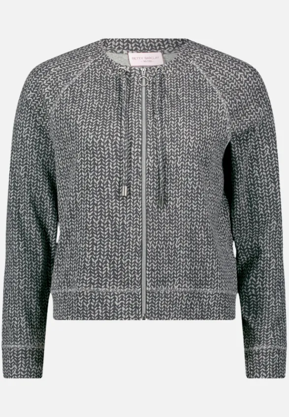 Betty Barclay Strick*Shirtjacke mit Rippenstruktur Grau/Grau