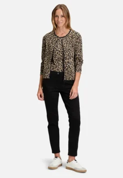 Betty Barclay Strick*Shirtjacke mit Rippenstruktur Khaki/Schwarz