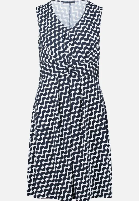 Betty Barclay Kleider*Shirtkleid ohne Arm Dunkelblau/Weiß