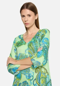 Betty Barclay Kleider*Sommerkleid mit V-Ausschnitt Green/Blue
