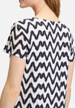 Betty Barclay Kleider*Sommerkleid mit V-Ausschnitt Dunkelblau/Weiß