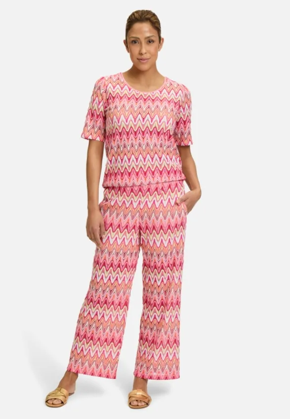 Betty Barclay Shirts*Spitzenshirt mit Rippbündchen Red/Rosè